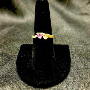 Lady’s Amethyst and Quartz and Sterling Ring